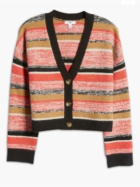 BP Meryl Striped Cropped Cardigan Indie Twee Retro Preppy